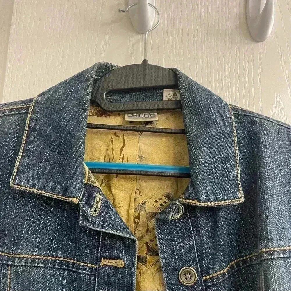 Chico’s Lined Denim Jacket - Picture 8 of 11
